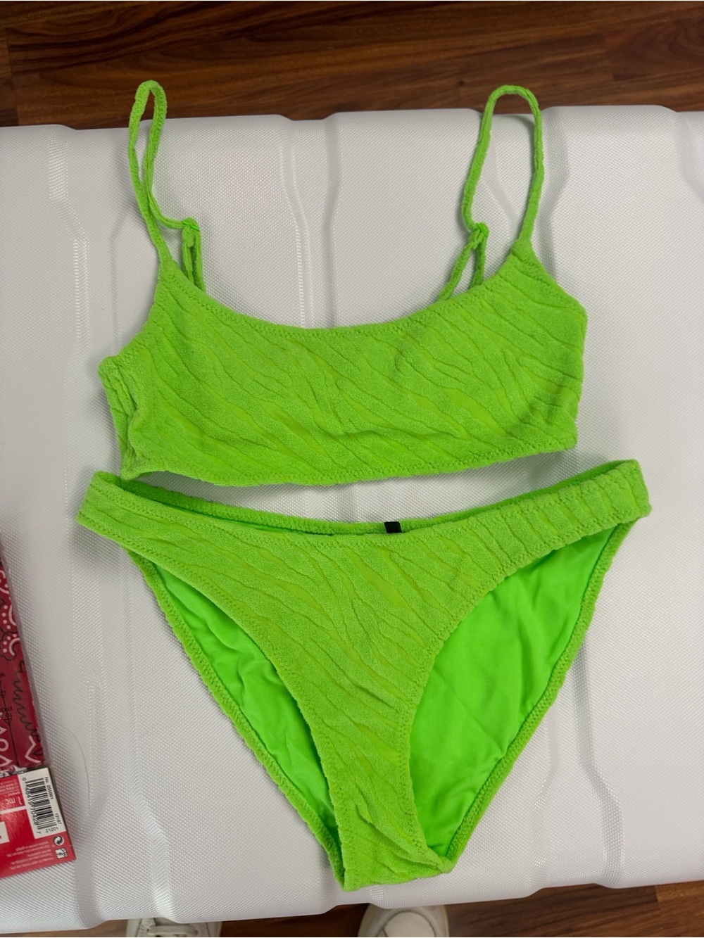 triangl swimwear Neon Lime Ribbed Bikini Set